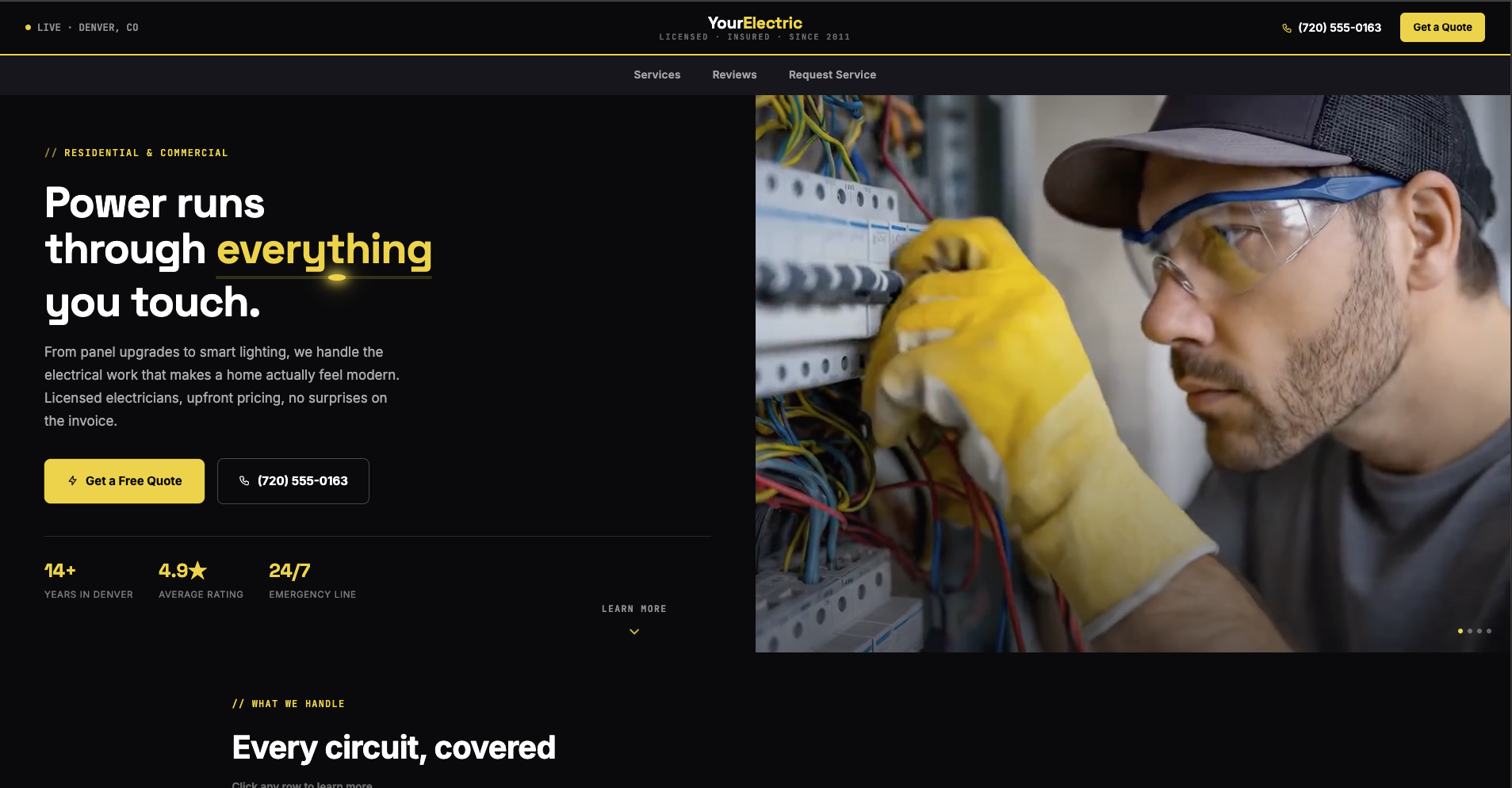 Your Electric website preview