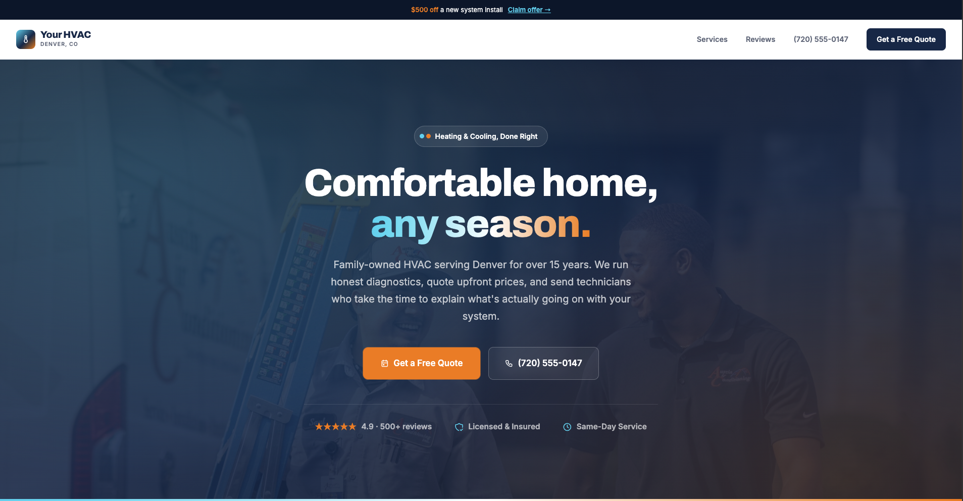 Your HVAC website preview